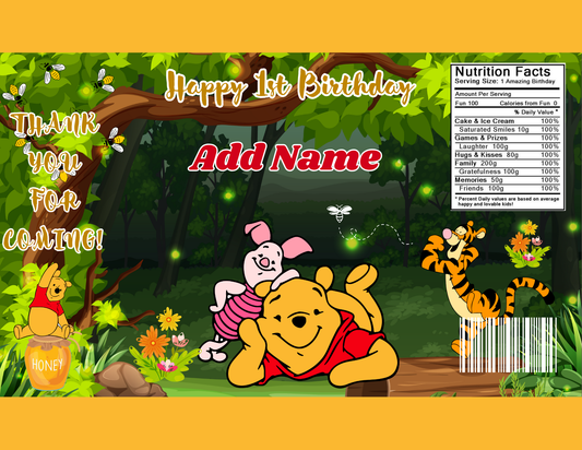 Digital Winnie the Pooh Party favor bundle