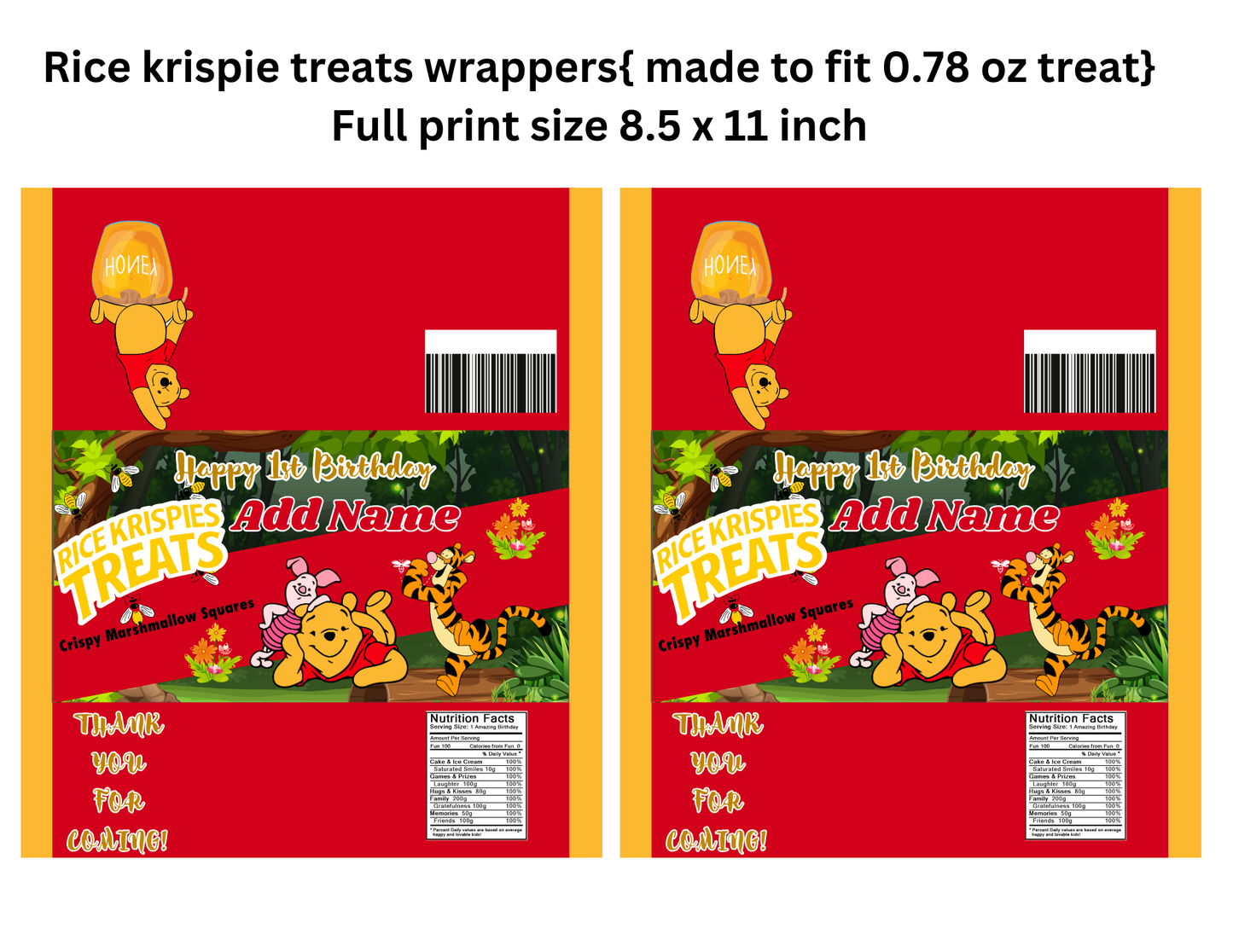 Digital Winnie the Pooh Party favor bundle