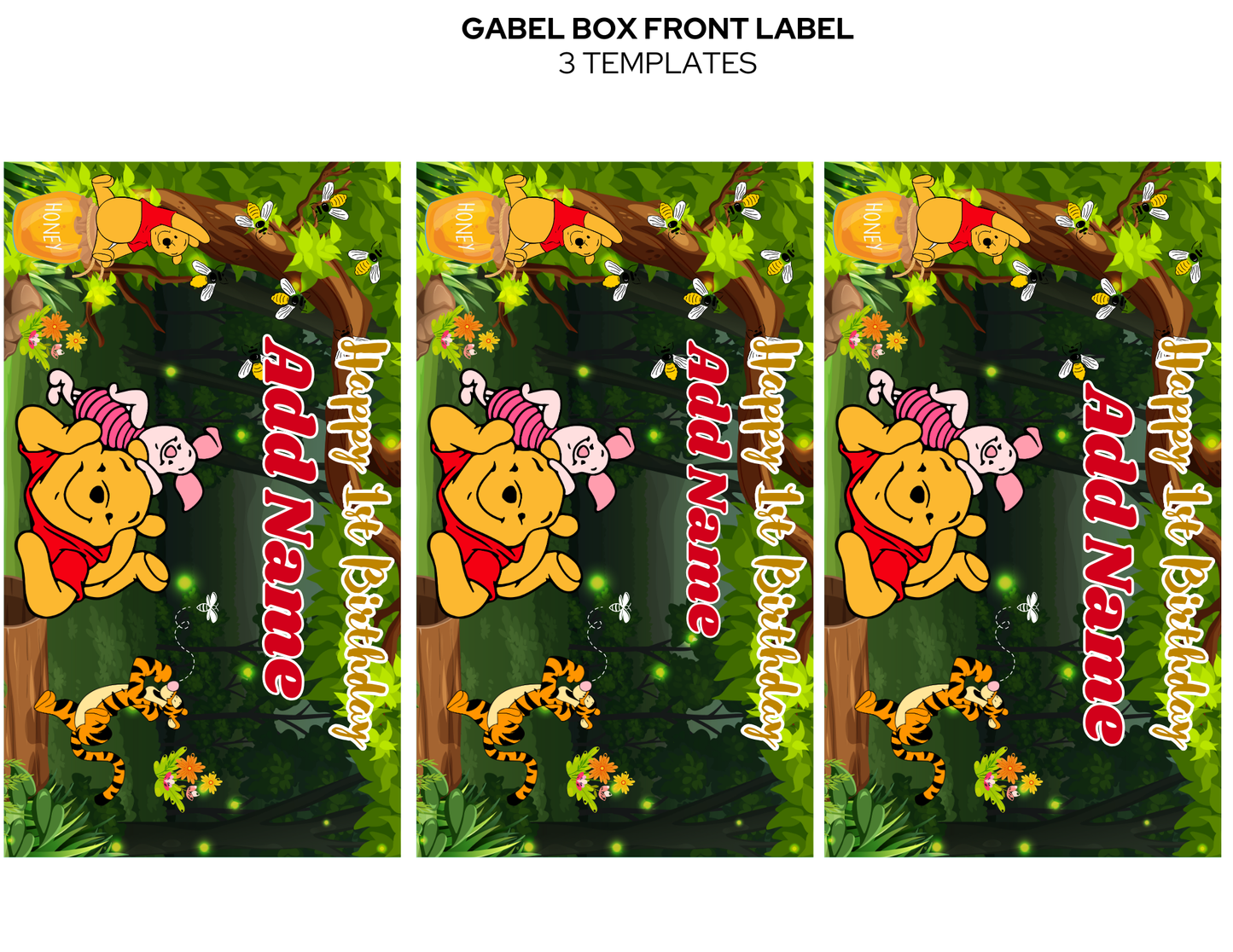 Digital Winnie the Pooh Party favor bundle