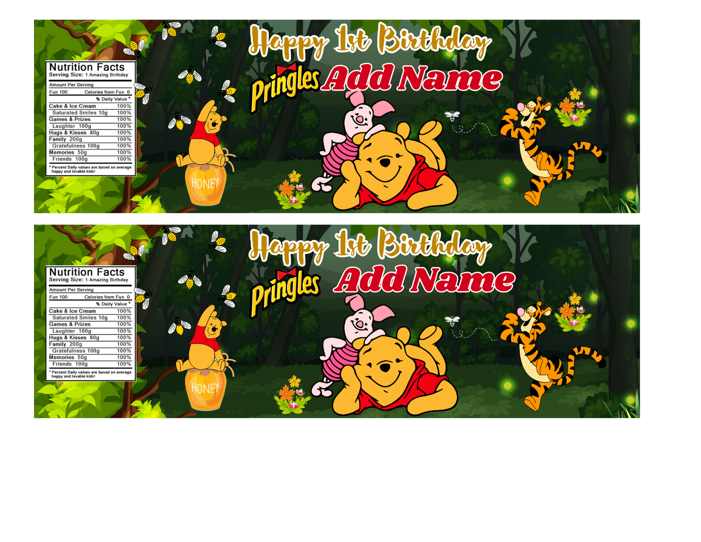 Digital Winnie the Pooh Party favor bundle