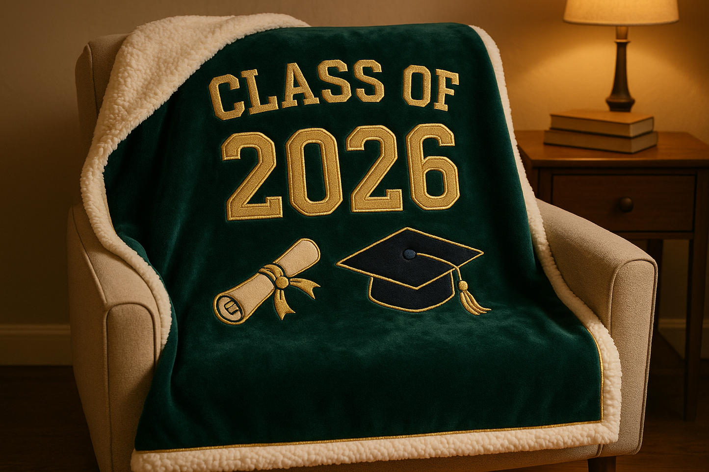 custom graduation blanket class of 2026