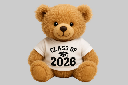 teddy bear with graduatiion tshirt class of 2026